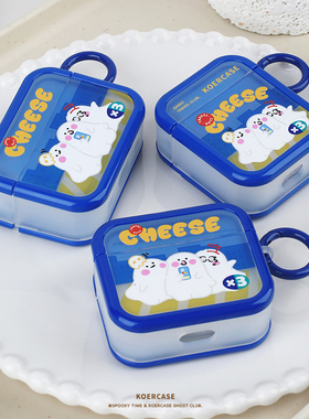KOERCASE cheese好朋友小幽灵耳机软壳原创意设计适用苹果AirPods1/2/4代新3代保护套Pro2代无线蓝牙插画涂鸦