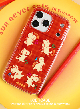 KOERCASE 音乐会舞蹈马戏团2026新年红手机壳磁吸 卡通插画原创意涂鸦小众适用苹果16iPhone15ProMax17Pro