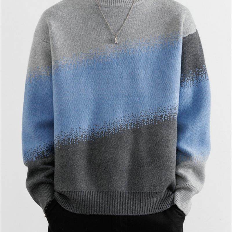 撞色毛衣男秋冬季2025新款圆领针织打底衫青少年潮牌男装内搭线衣,男装,卫衣,淘宝优惠券,粉丝福利购,淘宝优惠卷