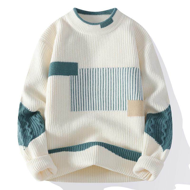 2025秋冬季新款假两件毛衣男士圆领线衣青少年加厚保暖打底针织衫,男装,针织衫/毛衣,淘宝优惠券,粉丝福利购,淘宝优惠卷