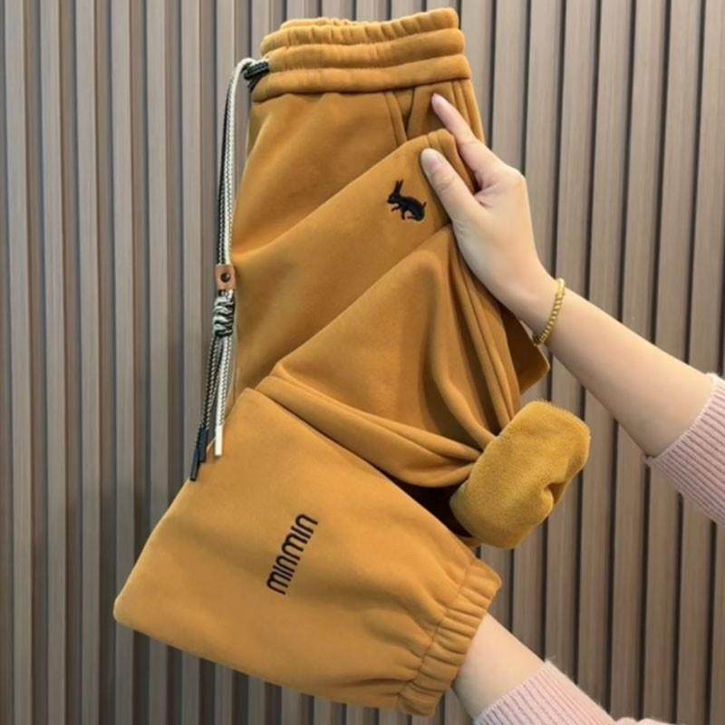 加绒加厚卫裤女冬季新款宽松刺绣束脚哈伦裤时尚显瘦休闲运动裤,女装/女士精品,休闲裤,淘宝优惠券,粉丝福利购,淘宝优惠卷