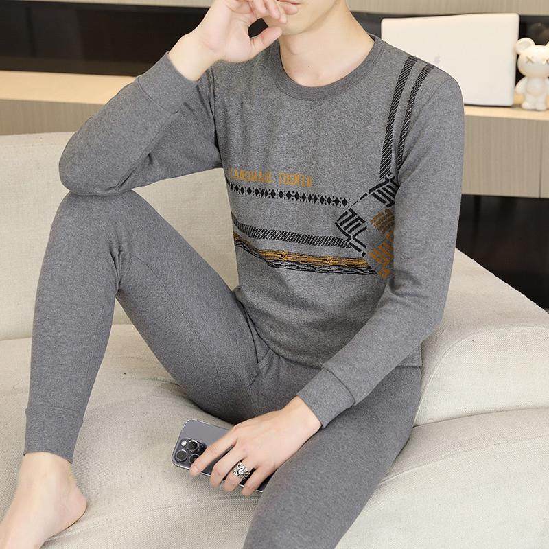 棉涤秋衣秋裤内衣套装男冬季新款圆领棉毛保暖防寒提花打底一整套,女士内衣/男士内衣/家居服,保暖套装,淘宝优惠券,粉丝福利购,淘宝优惠卷