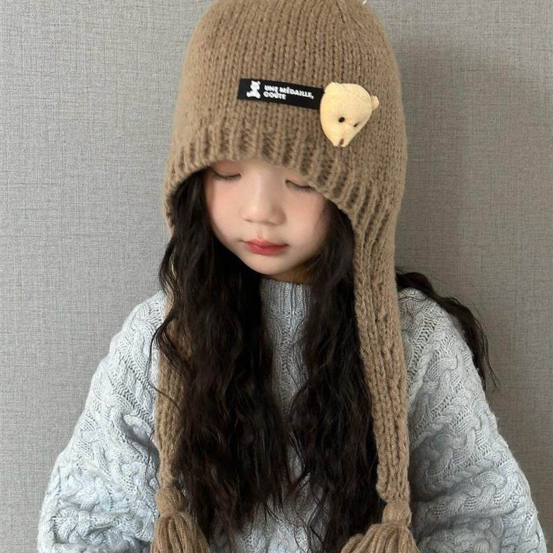 2025新款秋冬季儿童帽子女童毛线帽中大童女孩针织护耳帽保暖冬天,童装/婴儿装/亲子装,帽子,淘宝优惠券,粉丝福利购,淘宝优惠卷