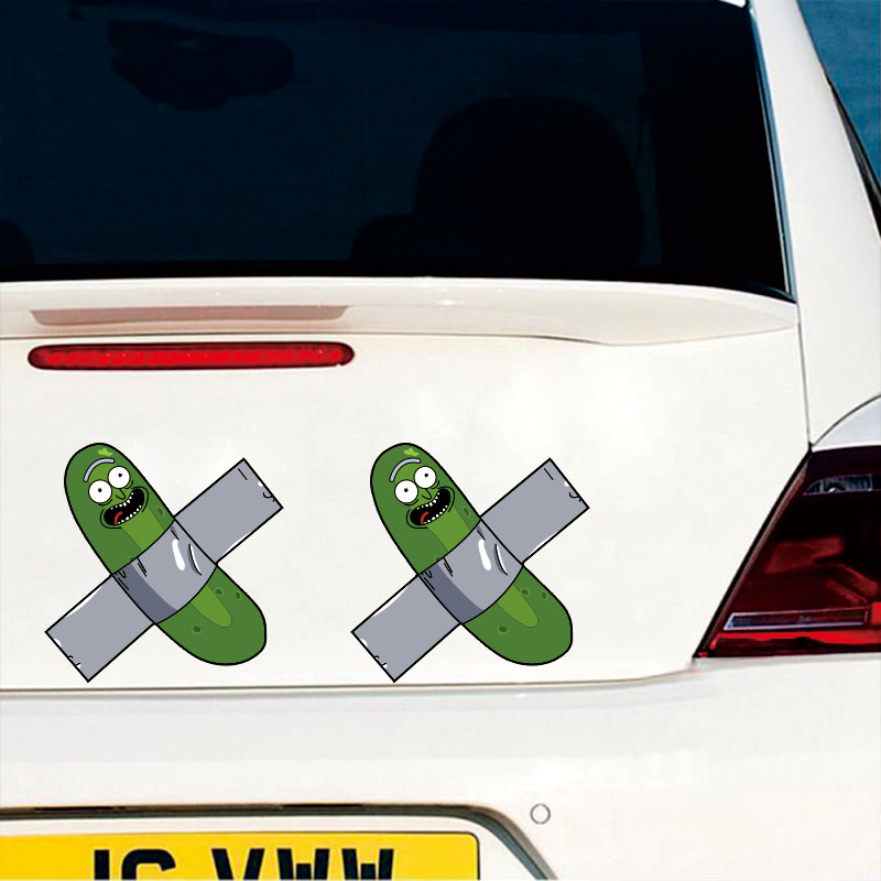 个性创意搞笑车贴腌黄瓜 pickle rick动漫平板汽车电动车摩托贴纸