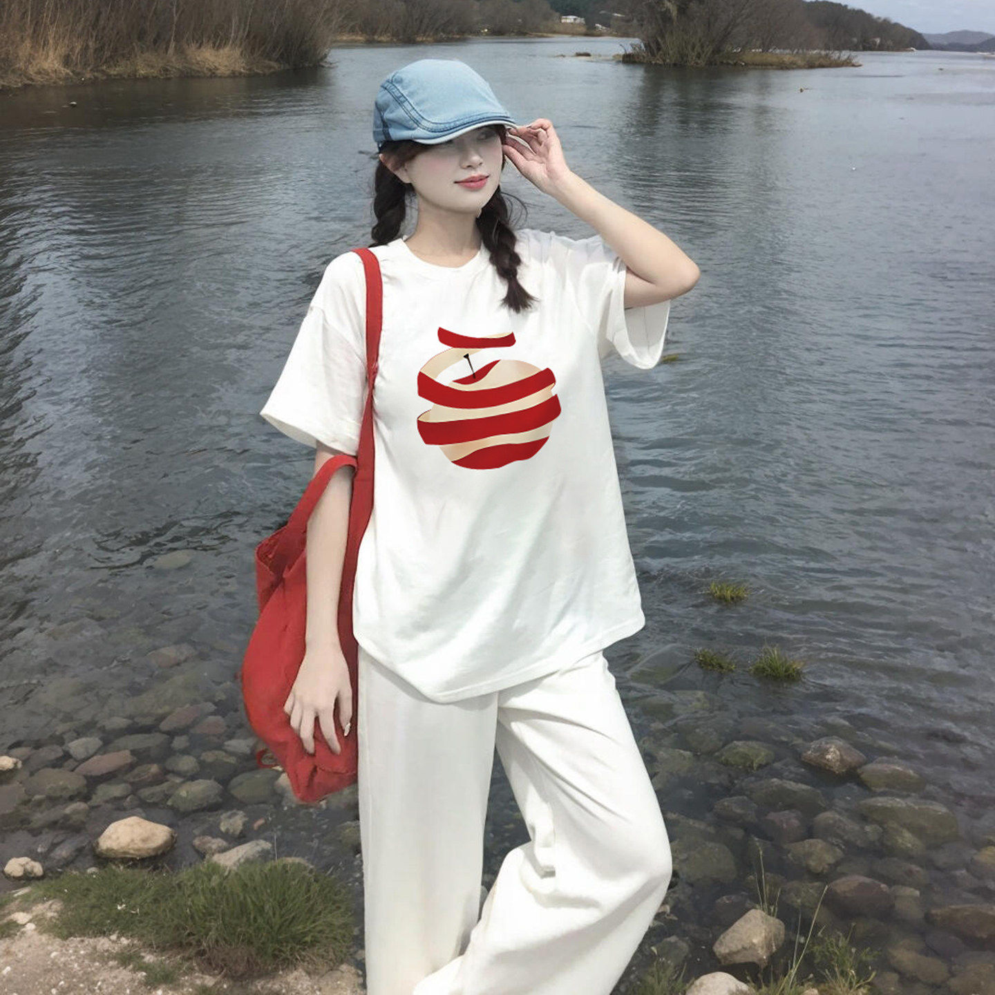 白色短袖T恤女夏季2026新款爆款纯棉半袖宽松夏日ootd穿搭上衣潮