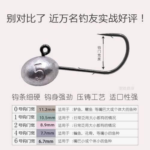根钓钩10克10克根钓钩路亚慕斯达根钓蛋蛋钩微物卷尾鳜鱼加强鲈鱼