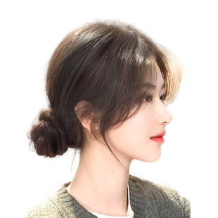 真发低丸子头假发女发包古风发圈花苞盘发蓬松神器全真人发假发包