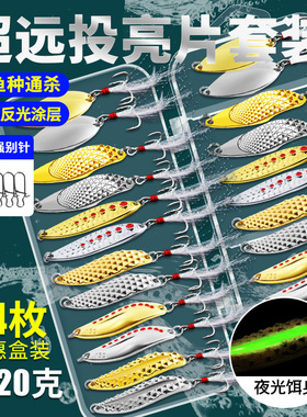 水蛭亮片路亚饵套装远投夜钓铁板vib专用翘嘴微物瓜子平振拟假饵