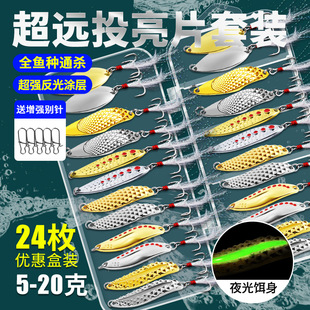 远投夜钓铁板vib专用翘嘴微物瓜子平振拟假饵 水蛭亮片路亚饵套装