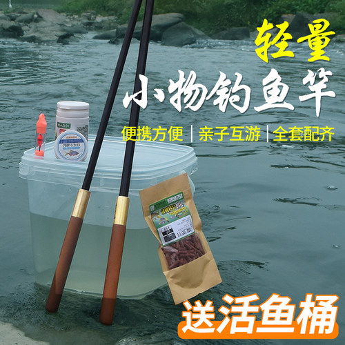 小物钓鱼竿套装超轻短节溪流竿