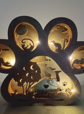 handsome木质摆件北美猫爪型风格