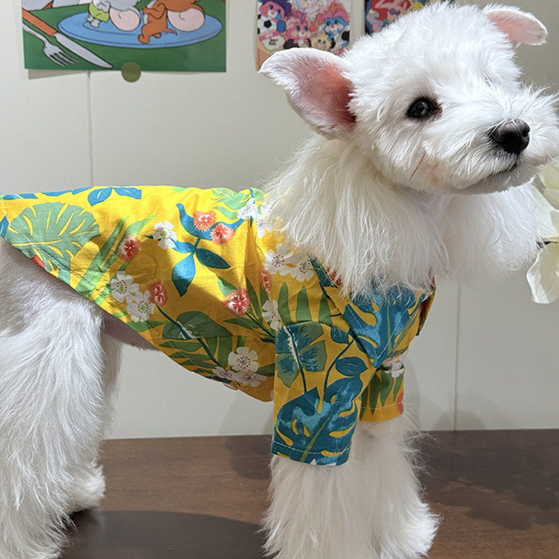 狗狗衣服夏季薄款宠物衬衫夏威夷风外出休闲防晒中小型犬比熊泰迪