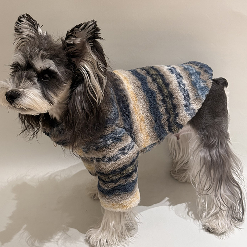 狗狗衣服冬季加绒加厚费尔岛宠物拉链棉衣保暖雪纳瑞泰迪柴犬博美