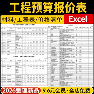 工程土建预算结算分项计量施工造价装修制作清单代做定额报价模板