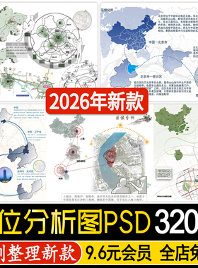 景观城市规划环艺竞赛风灰调前期区位分析图展板psd源文件ps素材