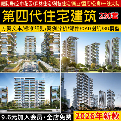 第四代高层住宅居住小区建筑生态绿色概念规划设计方案文本SU模型