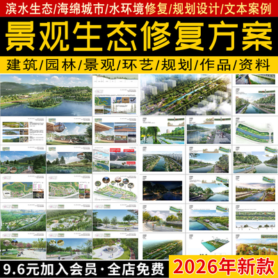 自然景观生态修复城市滨水河滩湿地水环境规划设计方案文本案例