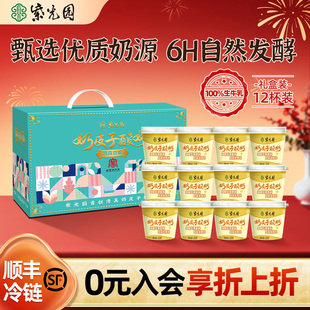 紫光园奶皮子酸奶风味牛奶乳制品北京老字号清真小吃12杯礼盒装