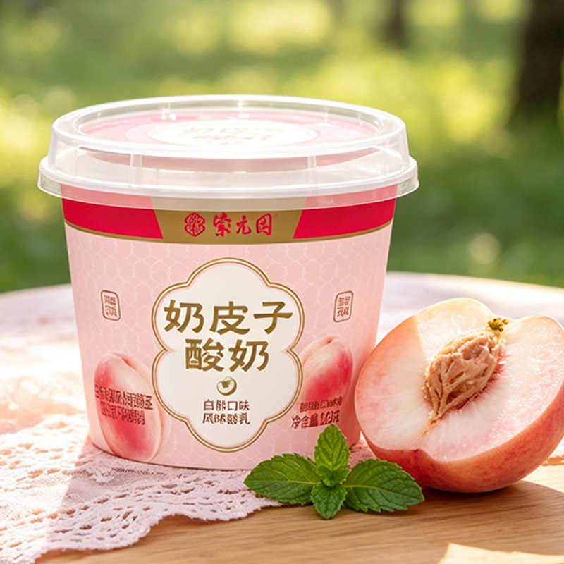 紫光园奶皮子酸奶白桃味120g图片