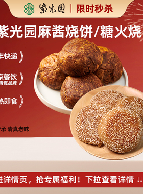 【秒】紫光园麻酱烧饼芝麻火烧油酥早餐零食传统特产清真即食