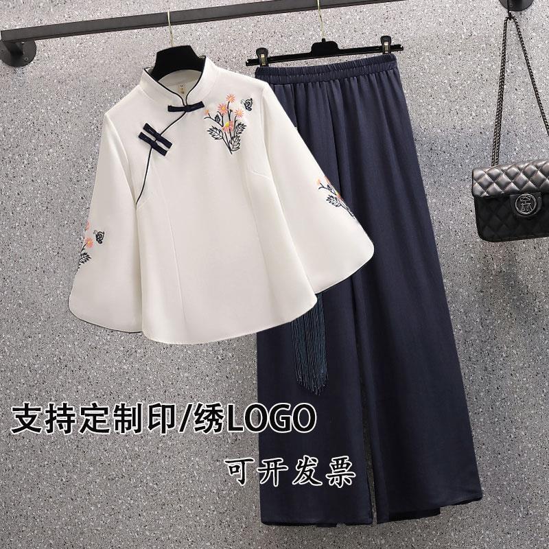 采耳师服装仙气旗袍上衣汉服茶道服中国风女中式唐装茶艺师工作服-封面