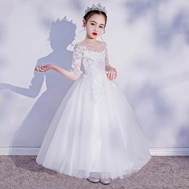 儿童轻奢小众高端礼服花童婚礼小女孩公主裙女童高级感爆款连衣裙