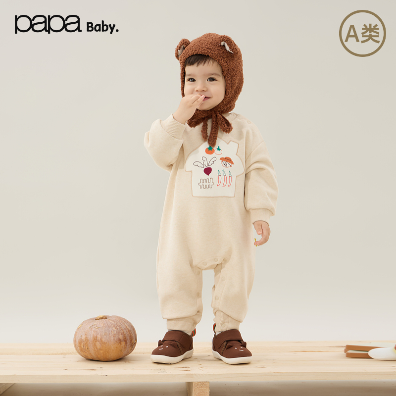 papa爬爬秋季宝宝连体衣爬服