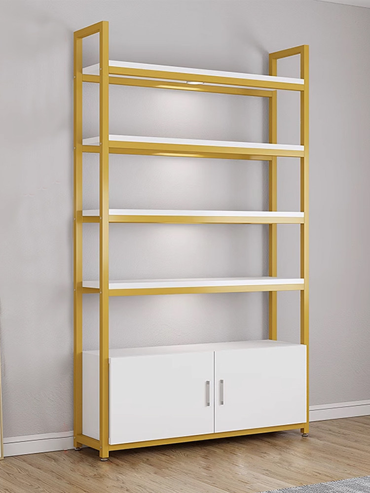 超市展柜货架展示柜多层化妆品置物架便利店烟酒储物架钢木陈列柜