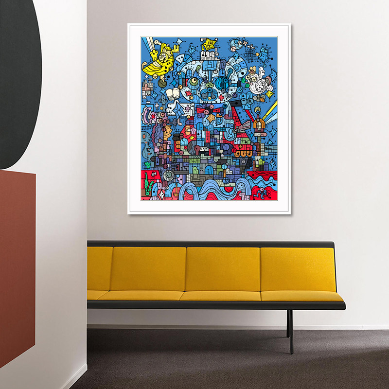 张长江cj zhang签名限量版画潮流艺术挂画客餐厅卧室装饰前行