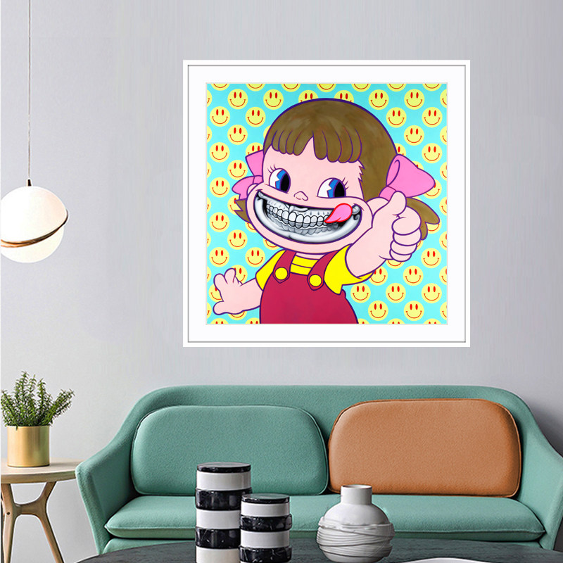 ron english二家牛奶妹画客厅沙发背景墙装饰画卧室卡通潮流挂画