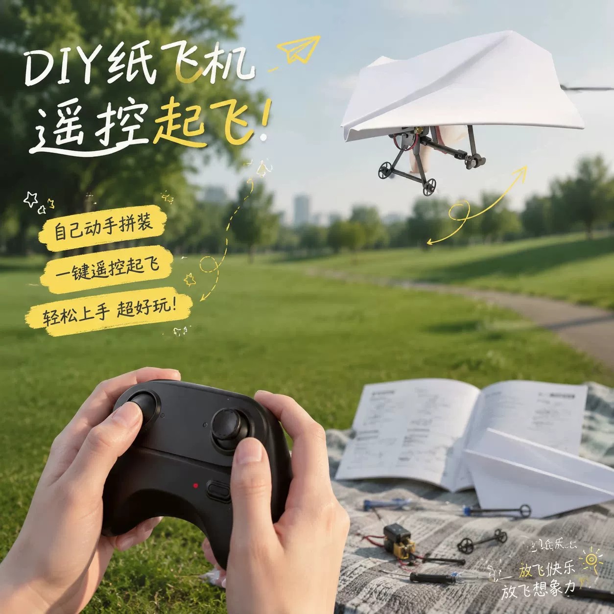 DIY拼装遥控纸飞机电动配件