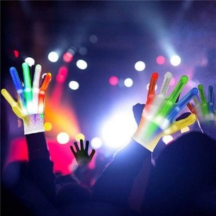Gloves Neon Guantes 2PCS Halloween LED Glowing Light Party