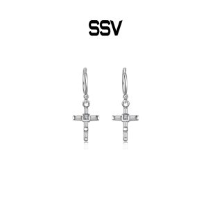 s925銀針輕奢高級感耳釘耳墜男女同款 系列十字架耳環 SSV經典