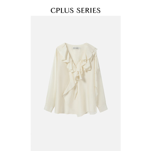 [新品]CPlus Series荷叶边交叠衬衣罩衫渡假高知