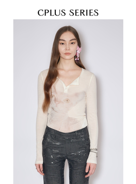 秋冬新品【CPLUS SERIES】猫咪印花亨利领上衣