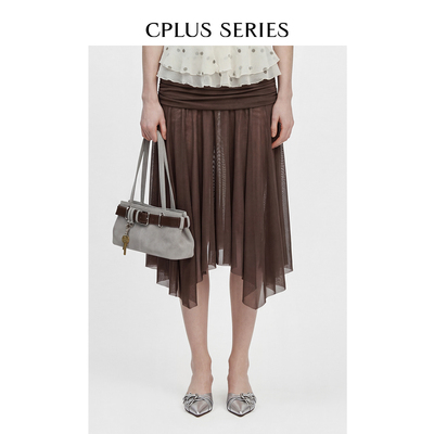 【ivy吕颖同款】CPLUS SERIES 2穿抹胸印花连衣裙抽皱半裙