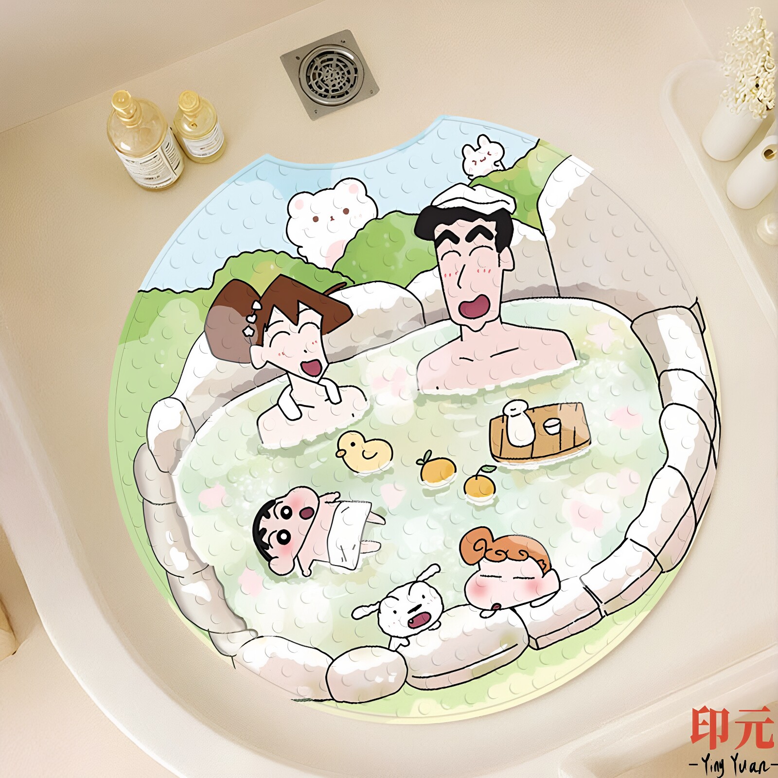 蜡笔小新浴室防滑吸盘垫图片