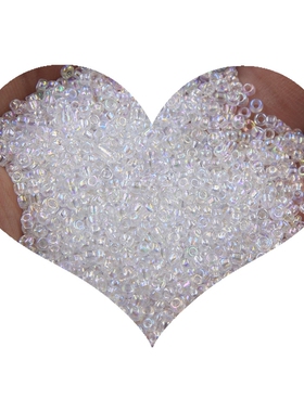 3000粒2/3/4MM透明白色小米珠diy串珠散珠手工材料面帘流苏十字绣