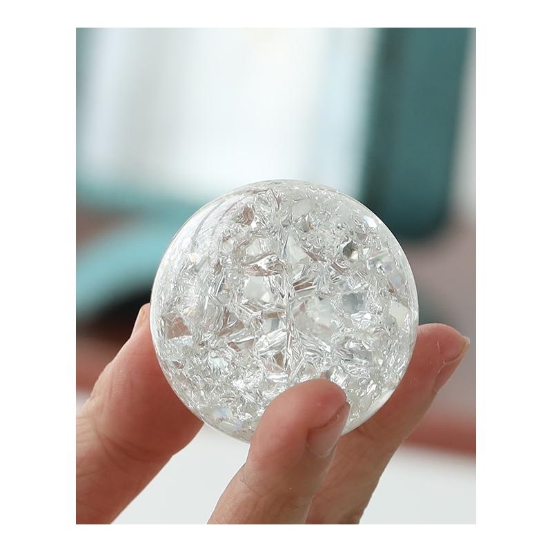 假山流水喷泉配件轮球仿水晶球透明玻璃滚珠子气泡球冰裂球