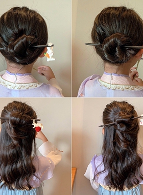 儿童发簪古风吊坠兔子发