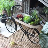 自行车花车铁艺花盆多肉花器阳台花园别墅庭院创意装 饰品摆件杂货