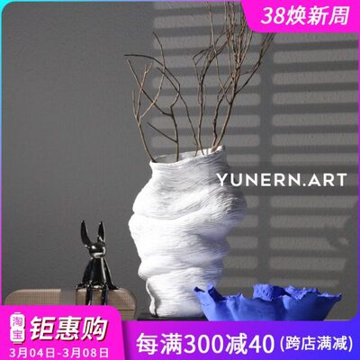 简约现代轻奢艺术陶瓷花瓶摆件样板房间软装饰品家居花艺插花器