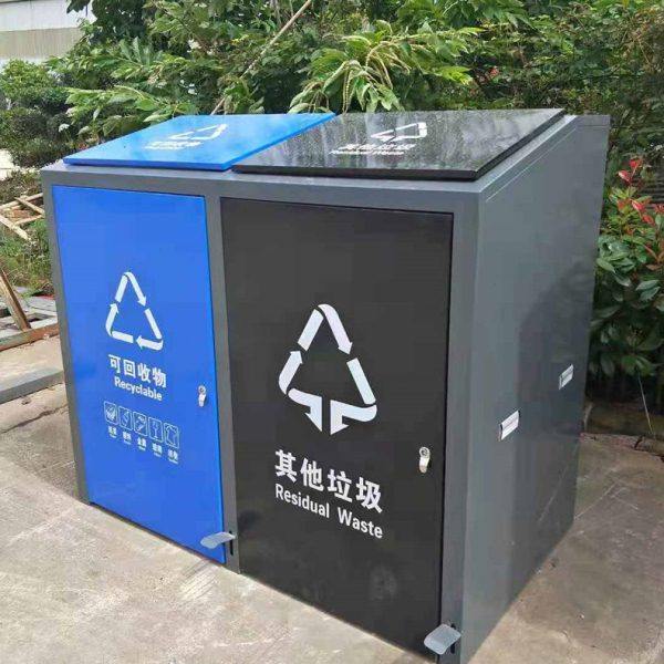 街道不锈钢垃圾桶环卫分类箱户外果皮桶园林垃圾桶脚踏收纳桶罩子