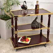 酒店小吃推车烤鸭片鸭车三层酒水不锈钢移动送餐车餐厅上菜手推车