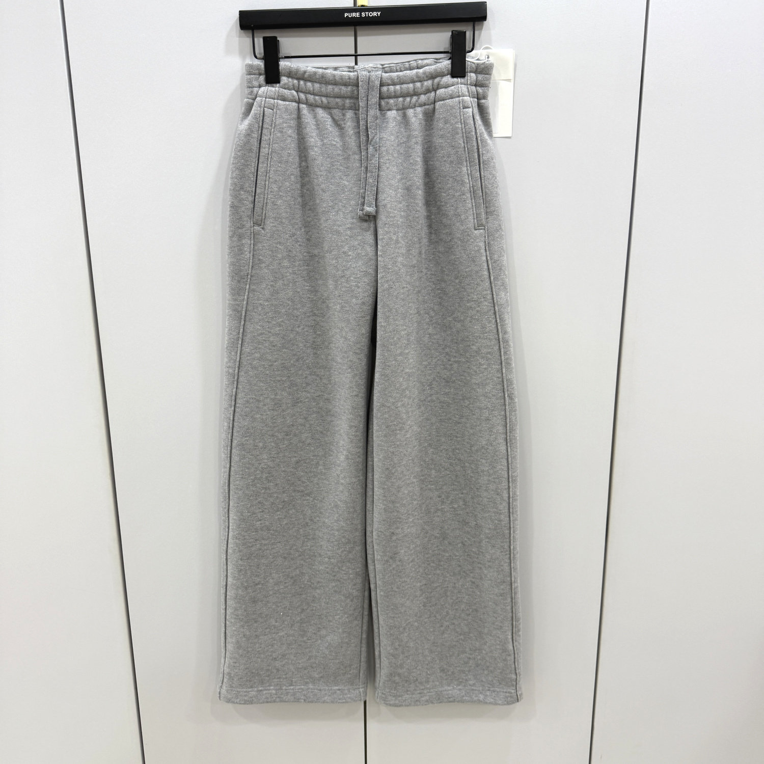 百味Q552K3525-2欧洲站25冬韩版时尚百搭休闲松紧高腰直筒阔腿裤