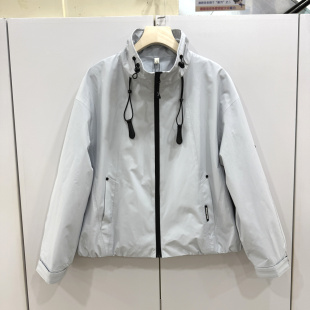 冲锋衣外套 标抽绳立领休闲拉链薄款 艾尔菲洋26A A8032春高级感袖