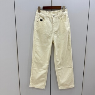 329 显瘦百搭牛仔裤 法棍裤 39163欧洲站2026春高级感飞马刺绣修身