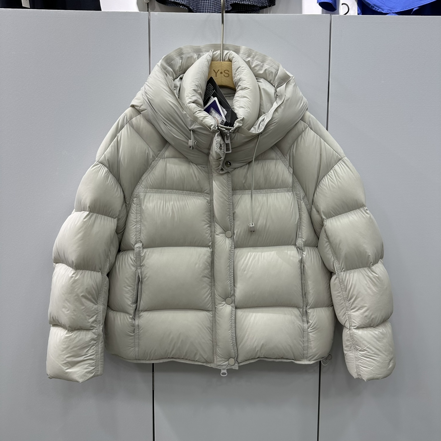 2405欧洲站25冬时尚连帽短款百搭小个子新国标白鹅绒羽绒服面包服