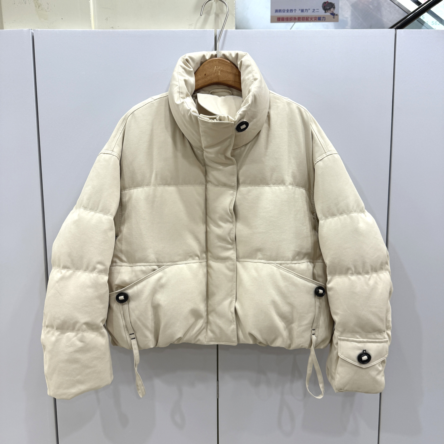 898欧洲站25冬时尚立领下摆抽绳宽松显瘦百搭小个面包服羽绒服