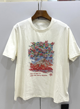 克丽丝汀娜26027欧货春夏时尚圆领镶钻钉珠花朵图案休闲短袖T恤女